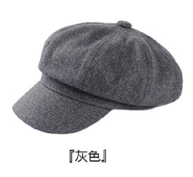 [flb]cappello basco da donna in lana super calda per donna berretto da donna berretto casuale a cupola cappello nudo boina: Grigio scuro