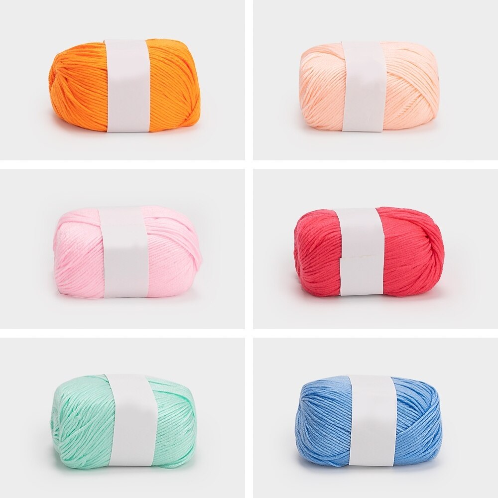10pcs/box Colourful DIY Soft Milk Cotton Yarn Baby Wool Yarn for Knitting Children Hand Knitted Yarn Blanket Yarn Crochet