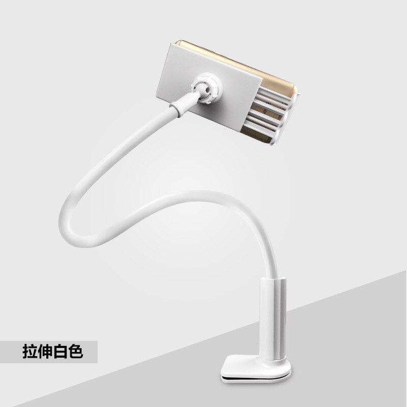 1pc Gooseneck Bed Phone Holder Stand 360°Rotation Adjustment With Spring-loaded Slip Lazy Flexible Mount Holder Bracket: 80CM White