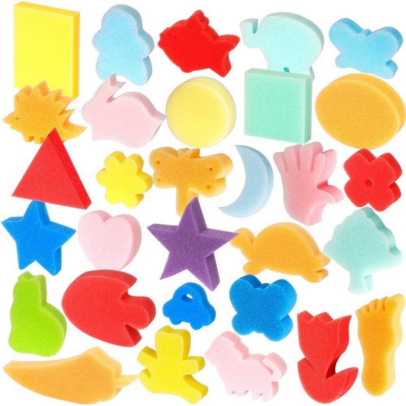 Sponge Paint Brushes Kits, 43 Pcs Kids Painting Brushes Drawing Tools Kits, DIY Paint Sets For Kids Arts And Crafts