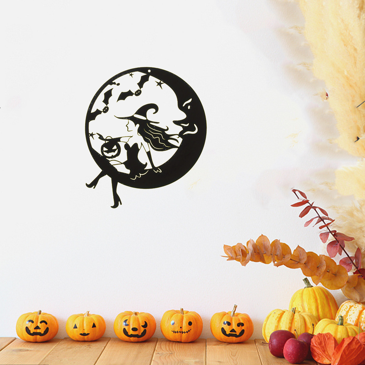 Halloween Heks Metalen Muurkunst: Griezelige Woondecoratie. Ideale Halloween-cadeaus voor woonkamer, slaapkamer en keuken