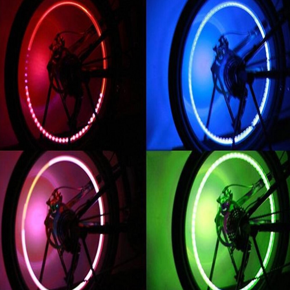 2Pcs Led Ventiel Licht Auto Accessoires Fiets Car Auto Waterdicht Jeugdige Fietsen Oefening