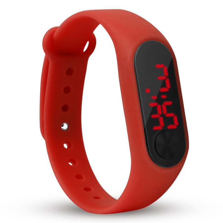 Reloj Led deportivo para niños, Reloj Digital para hombres y mujeres, pulsera de poliuretano para niños, Reloj electrónico para niños y niñas Reloj Digital Reloj Nino: Rojo