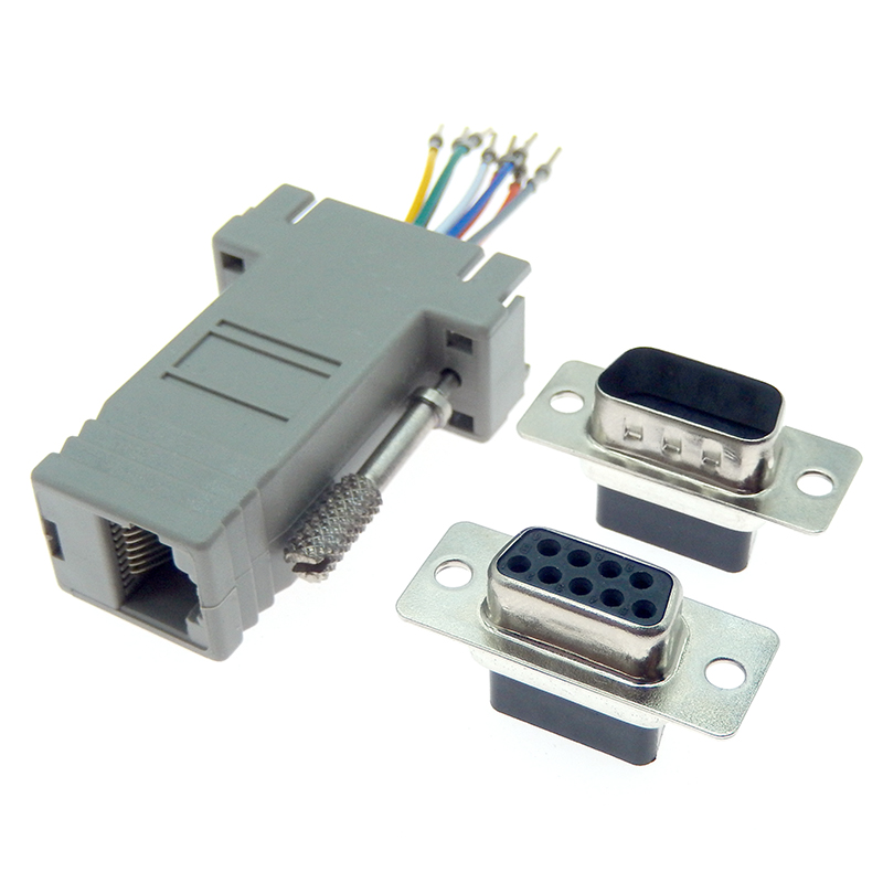 1 Stuks Db9 Vrouwelijke/Mannelijke Db9 Naar Rj45 Adapter Connector Rs232 Modulaire Cab-9as-fdte Naar Rj45 Db9 Voor Computer