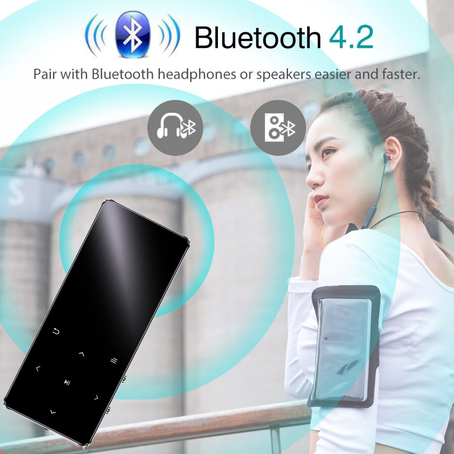 REDANT MP4 player bluetooth mp3 mp4 music player portable MP4 media slim with 1.8 inch touch keys fm radio video Hifi MP 4 16GB