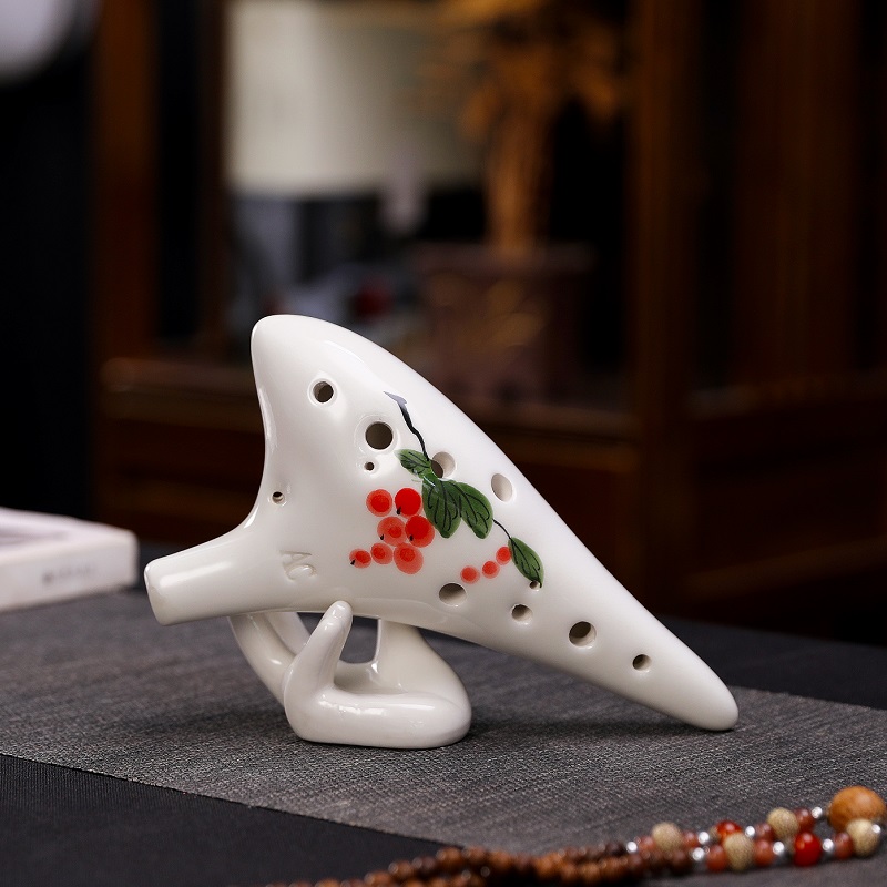 Fijne Handgeschilderde Ocarina 12 Hole Ac Professionele Beginner Fluit Twaalf Hole Alto C Tone Tao Xun Playing Musical instrument: Red fruit