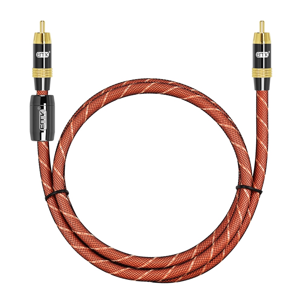 EMK RCA Cable Digital Coaxial Audio Cable Stereo Audio RCA to RCA Male Coaxial Cable Hifi Subwoofer Cable for DVD TV Speaker