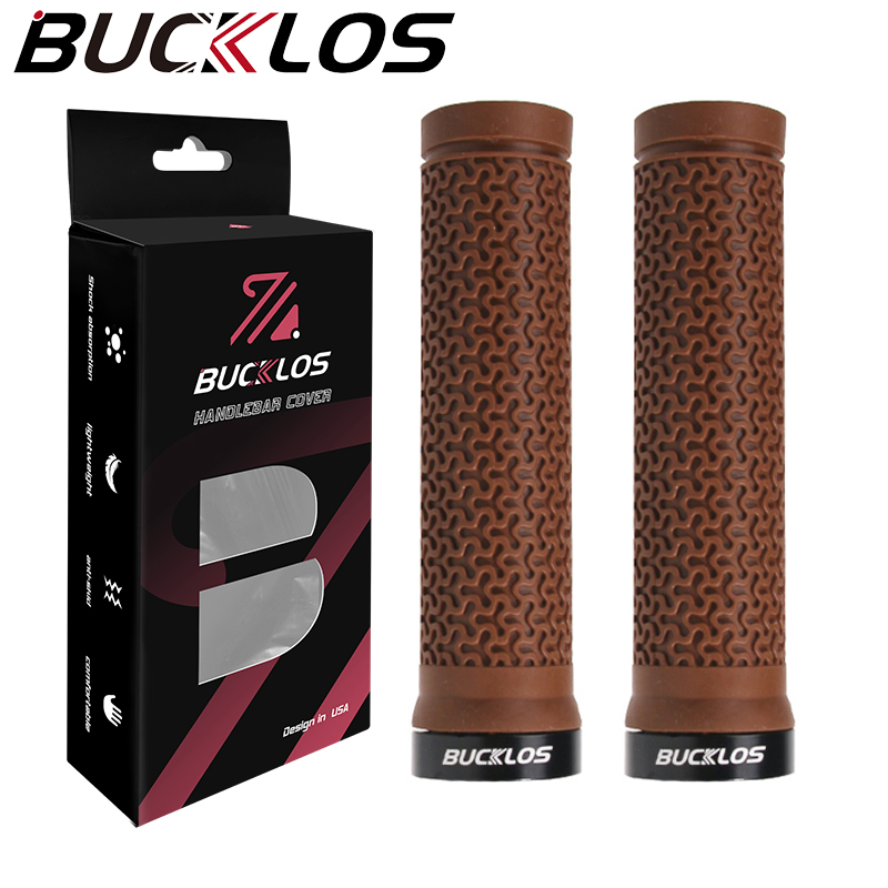 BUCKLOS Bicycle Handlebar Grips Lock on Bike Handle Damping Mountain Bike Grip Anti-slip MTB Cuffs Waterproof Bicycle Grip: Orange