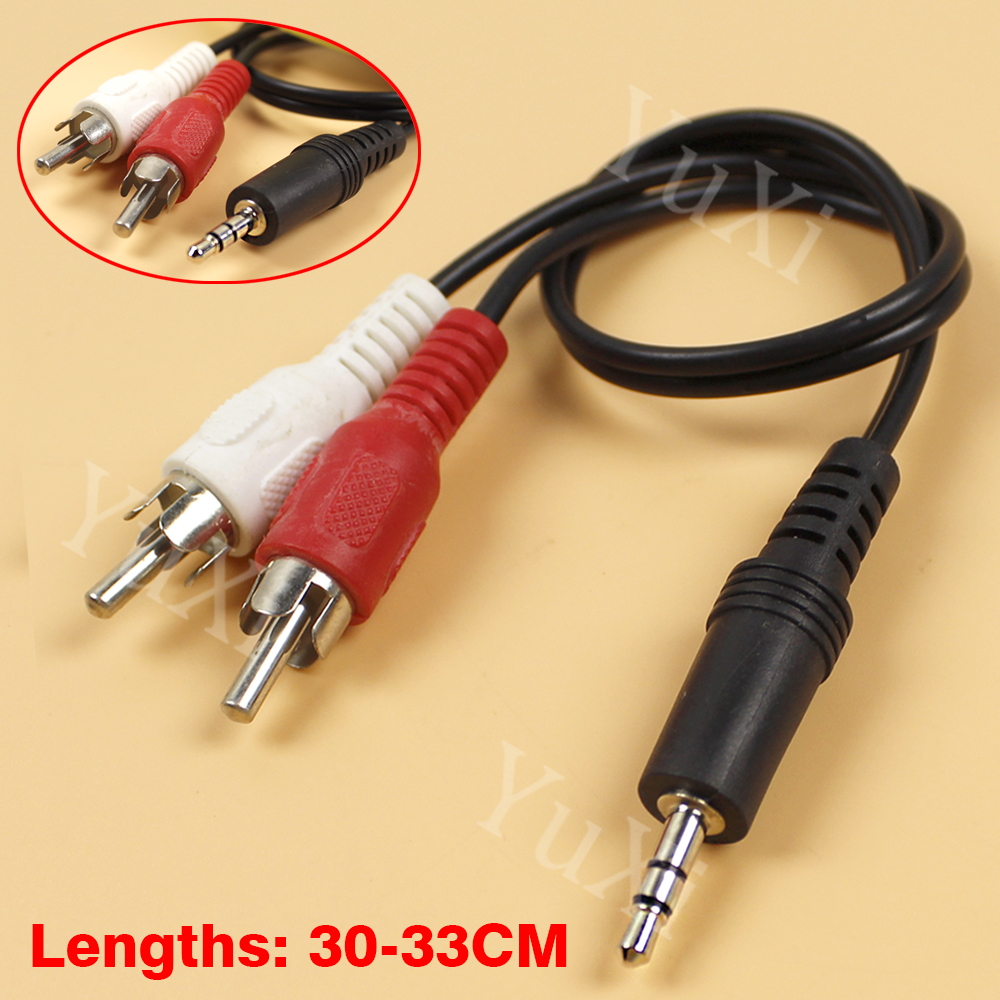 1 szt. 3,5 mm Jacek Aux robić 2RCA Kabel audio-wideo robić telewizora PC Telefon stereofoniczny Y Rozgałęźnik Kabel AV adapter 2 RCA Przewód robić VCR DVD