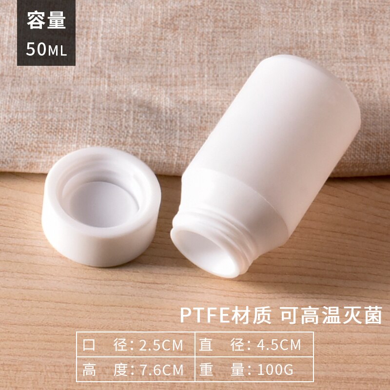 50ML PTFE Reagent Bottle Narrow Mouth plastic bottle Laboratory liquid sample storage container