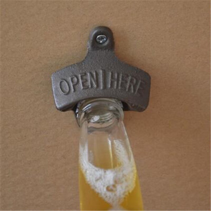 1 st Vintage Antieke Ijzeren Wandmontage Bar Bier Flesopener Opknoping Keuken Nuttig Gereedschap Flesopener Bier Accessoires