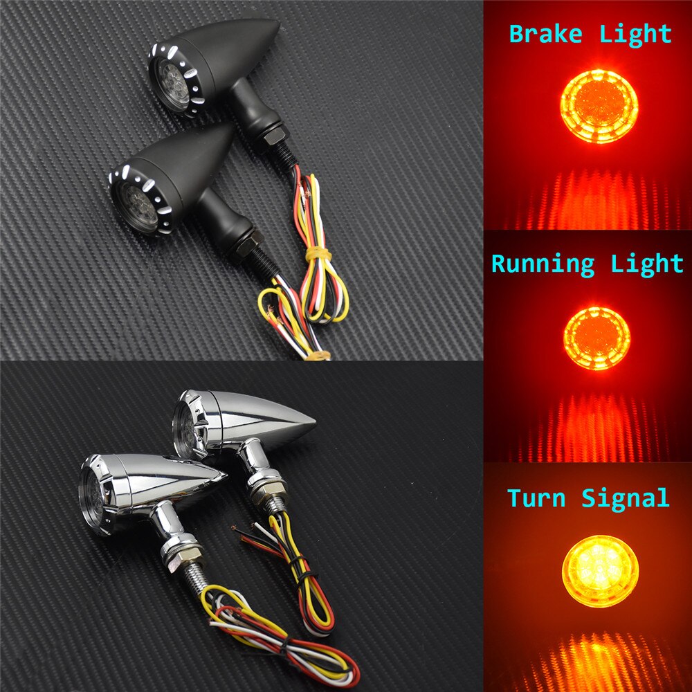 Trichtu Mount 2Pcs 6-LED Amber Turn Signal Indicators – 12V, Low Profile, Waterproof For Motorcycles