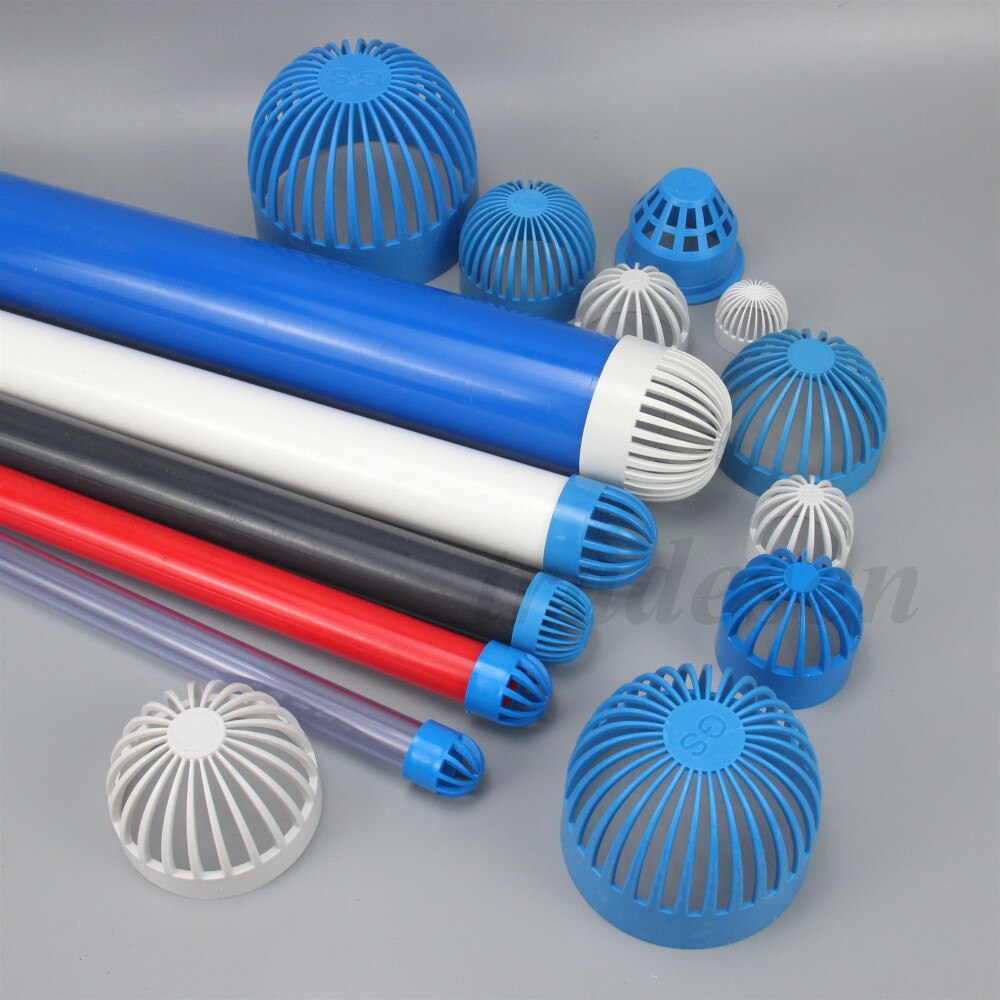 1pcs 20-110mm PVC Pipe Vent Cap Aquarium Tank Permeable Seafood Pool Overflow Filter Isolation Fittings Screen Water Tank Joints