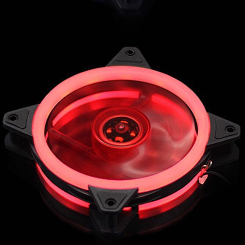 12CM 15LED 120mm PC Computer Super Mute LED Case Fan Cool LED Dual Aperture Computer Case Cooling High Performance Cooler: 06