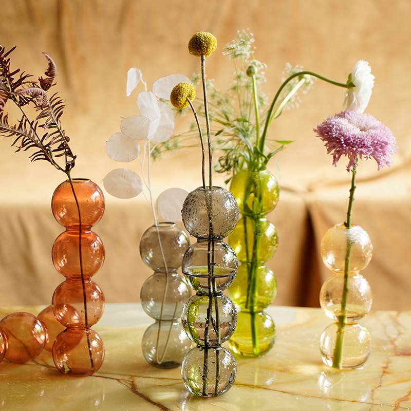 Kristallkula bubbla glas vas blomsterarrangemang hydroponics boll glas konst blomma ware heminredning blommig diy