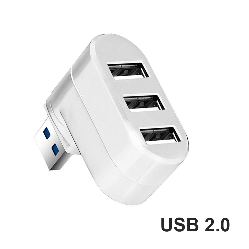 HUB USB 2.0 OULLX 180 ° Przedłużacz adaptera obrotowego Mini rozdzielacz 1 do 3 portów Szybkie USB 2.0 do komputera PC Laptop: Różowy