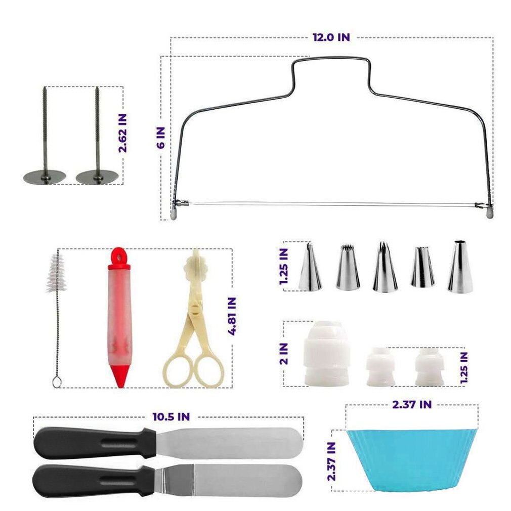 106 Pcs Multi-function Cake Decorating Tips Set Pastry Nozzles/Bag Cake Turntable Stand Baking Tools For Cakes