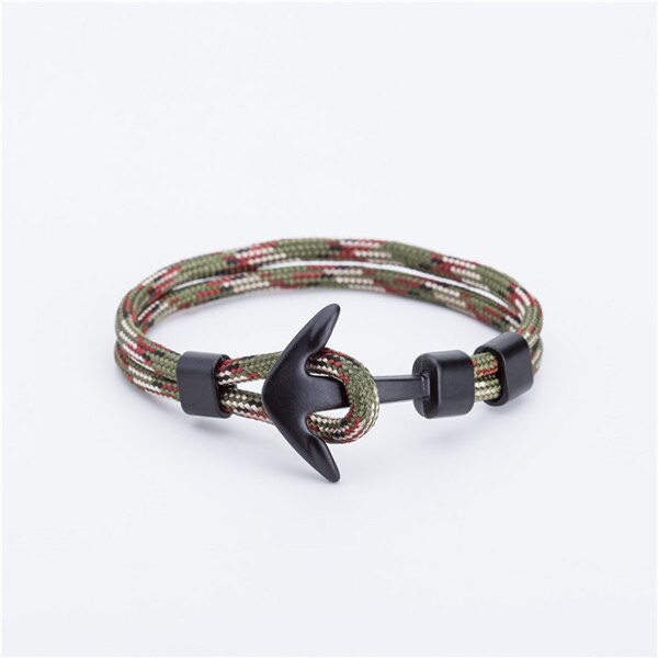 Zwart Anker Charme Armbanden Voor Mannen Vrouwen Touw ketting Armbanden Sieraden: 4