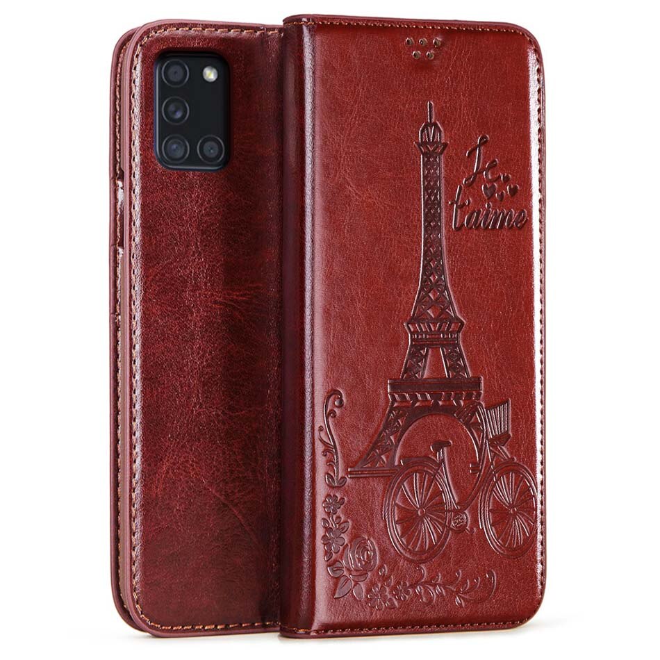 Für Samsung A31 EINE 31 SM-A315F Fall Für Samsung Galaxy A31 Fall flip leder Telefon Abdeckung Coque Stoßstange 6.4 "a31 Samsung fall: Brown  -- Ta