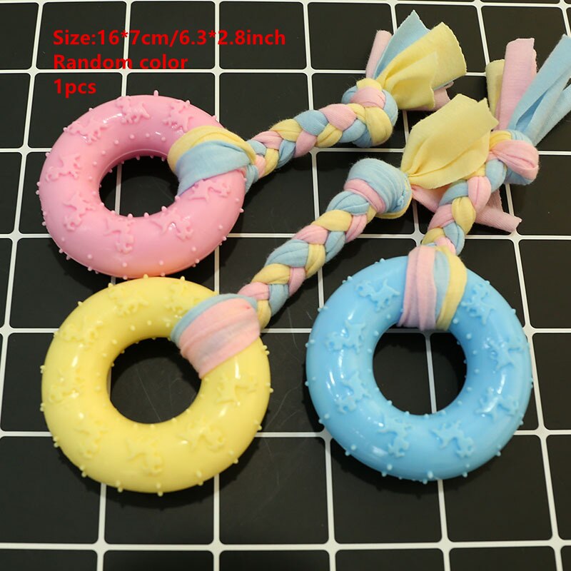 Juguete interactivo con nudo de cuerda para perro, mordedor de goma Natural, pentagrama duradero para entrenamiento de perros pequeños, mordedor, cepillo de dientes: 4