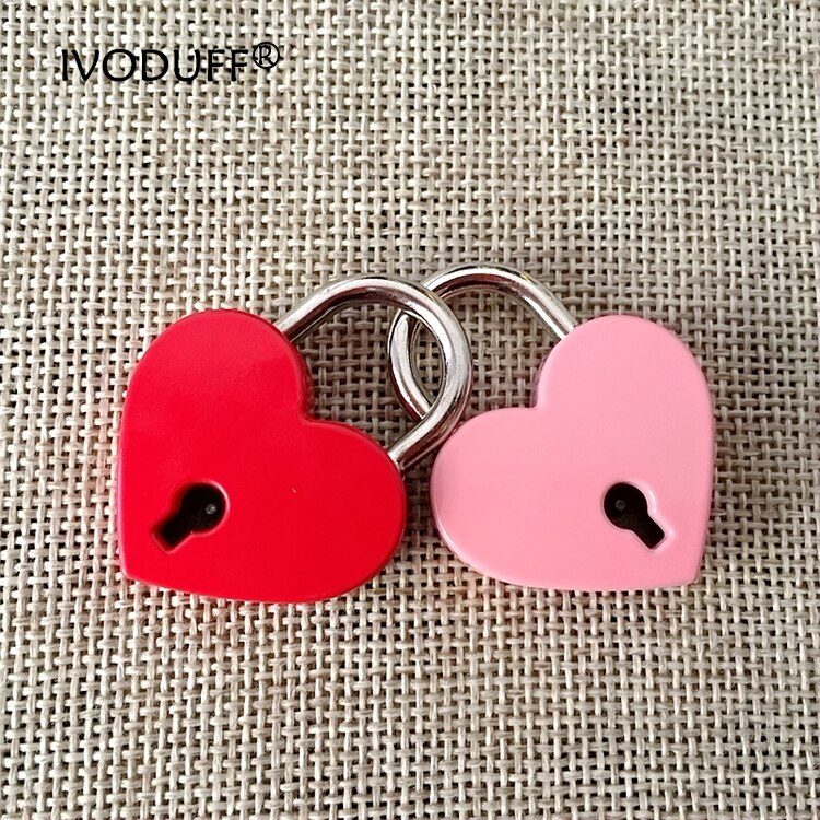 1 pièce coeur rétro métal mini cadenas sac valise valise clé serrure avec clé