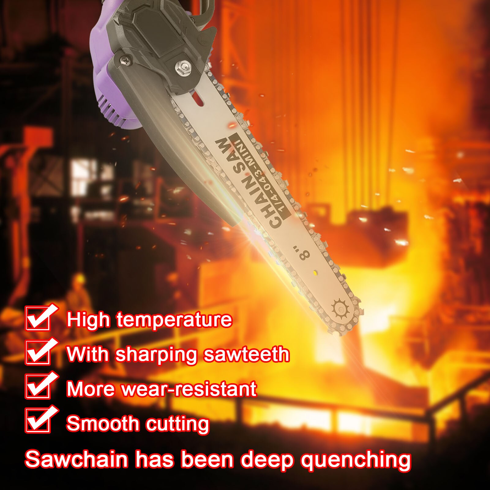 21V 8 inch Electric Pruning Saw Small Wood Spliting Chainsaw Brushless Motor Handed Woodworking Tool for Tree Trimming Branch