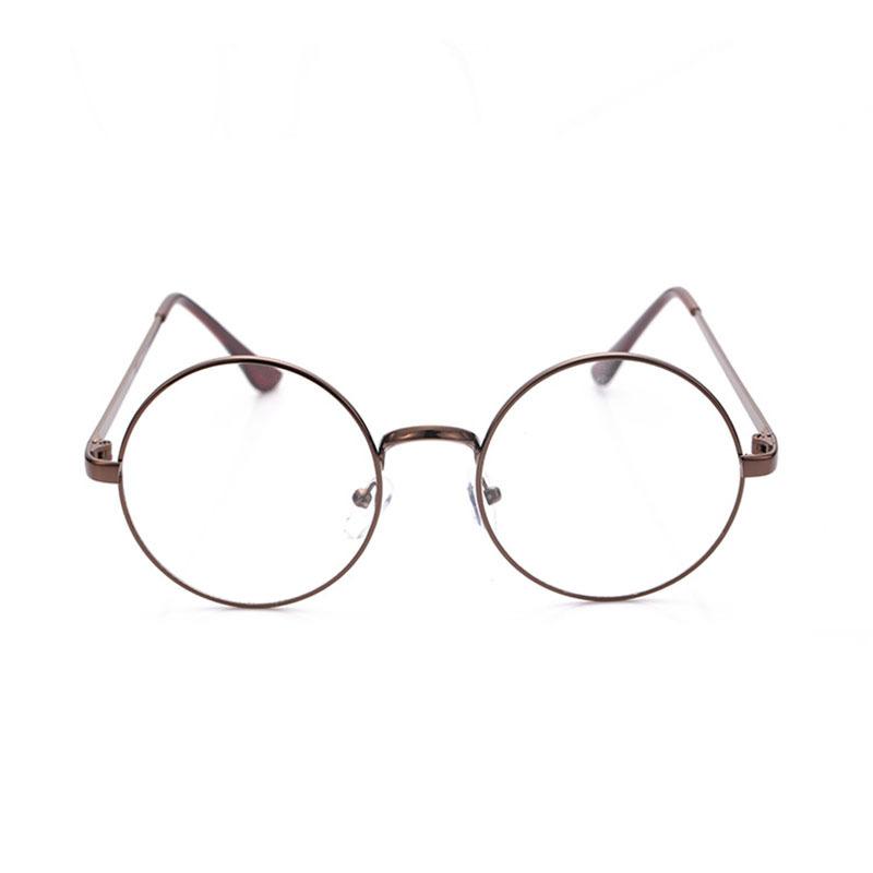 Round Reading Glasses Vintage Metal Frame Retro Personality Unisex College Style Eyeglass Clear Lens Eye Glasses Frames: B4