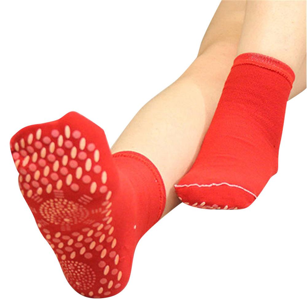 Tourmaline Magnetic Socks - Self Heating Therapy Magnetic Socks Unisex Winter Warm Skiing Snowboarding Hiking Sock: Red 1pair