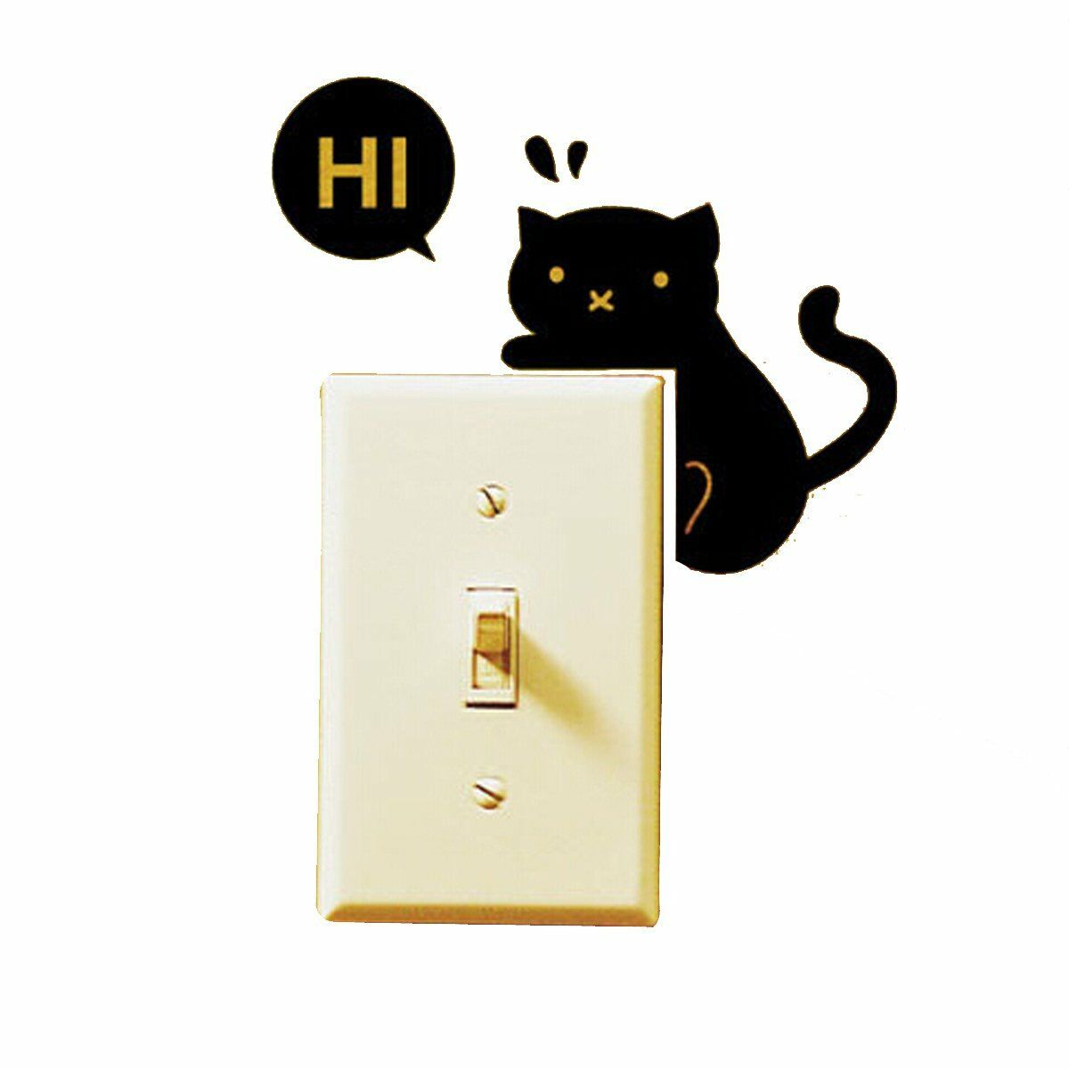 Cartoon Style Removable Home Light Switch Funny Wall Decal Vinyl Wall Stickers Waterproof Develop Power Saving Habits