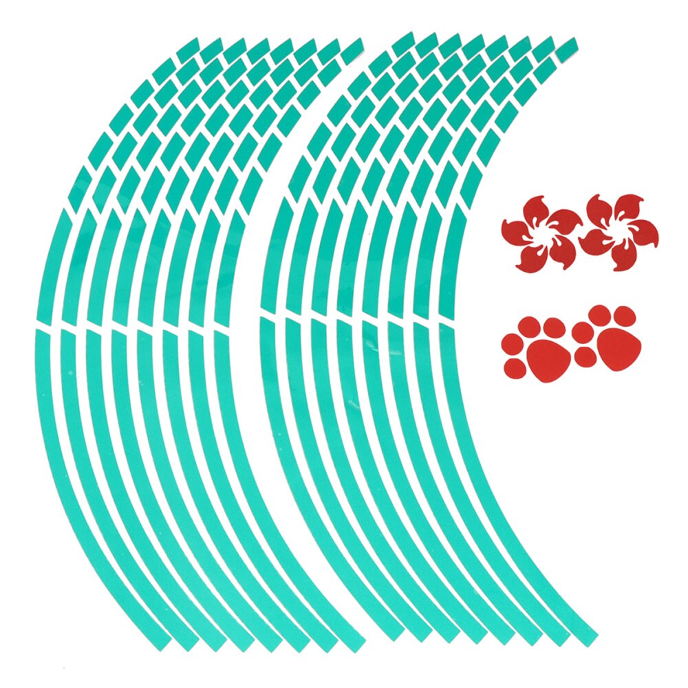 2pcs Motorcycle Wheels Sticker Wheel Hub Sticker Tire Decals Wheels Reflective Stickers for DIY: Green