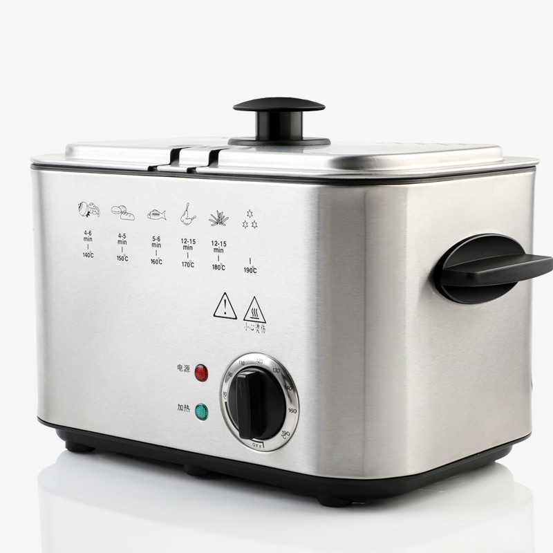 1.2L Roestvrij Staal Enkele tank Elektrische friteuse rookloze Patat Kip grill multifunctionele MINI hotpot oven EU