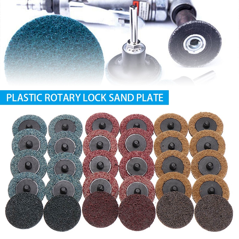 10 st 2 " 50mm roloc slipskiva skotsk brite rulllås fin/medium/grov ytkonditionering för metallbearbetningspolering