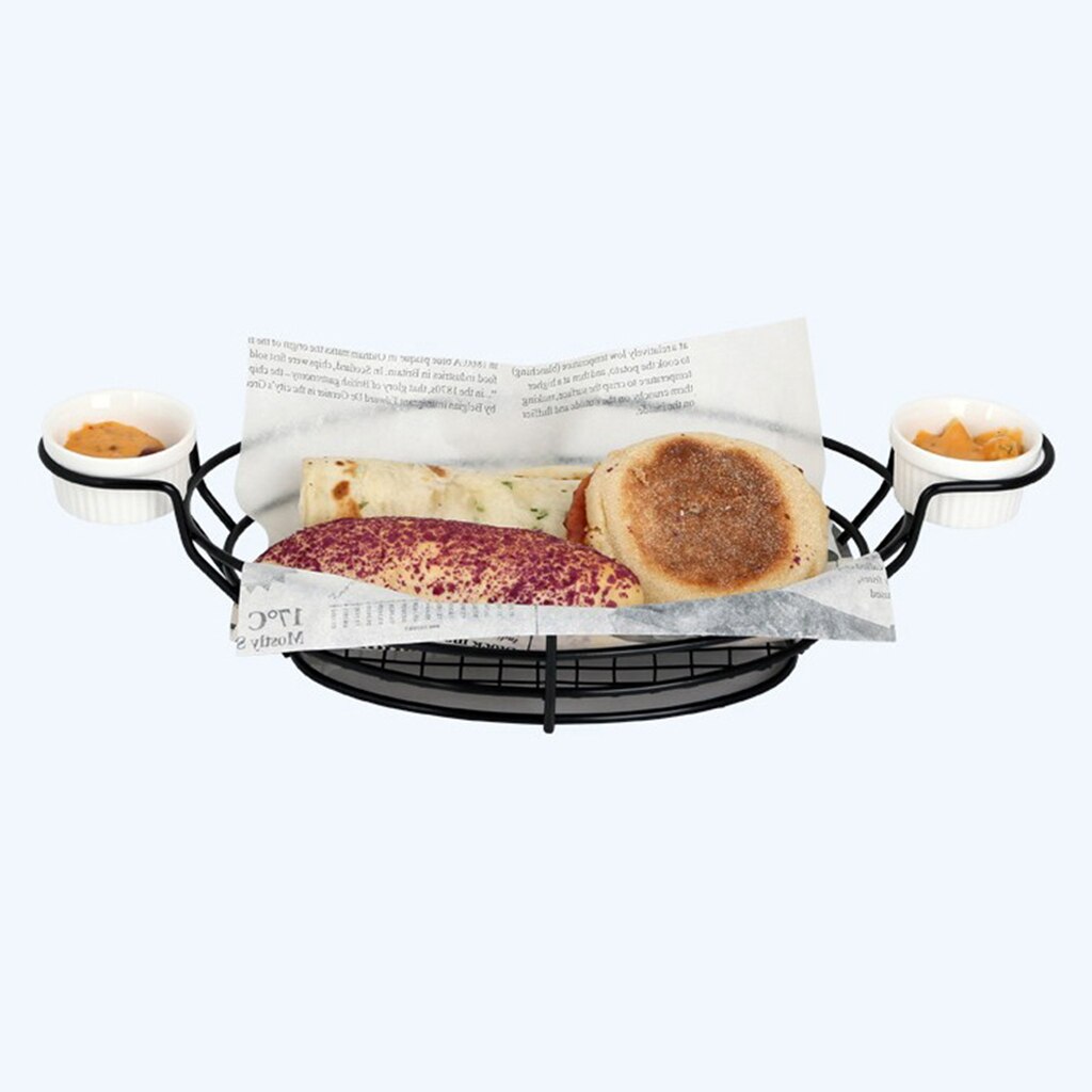 Chip Serving Basket Fries Food Serving Black Chips Fryer Snacks Platter Tray