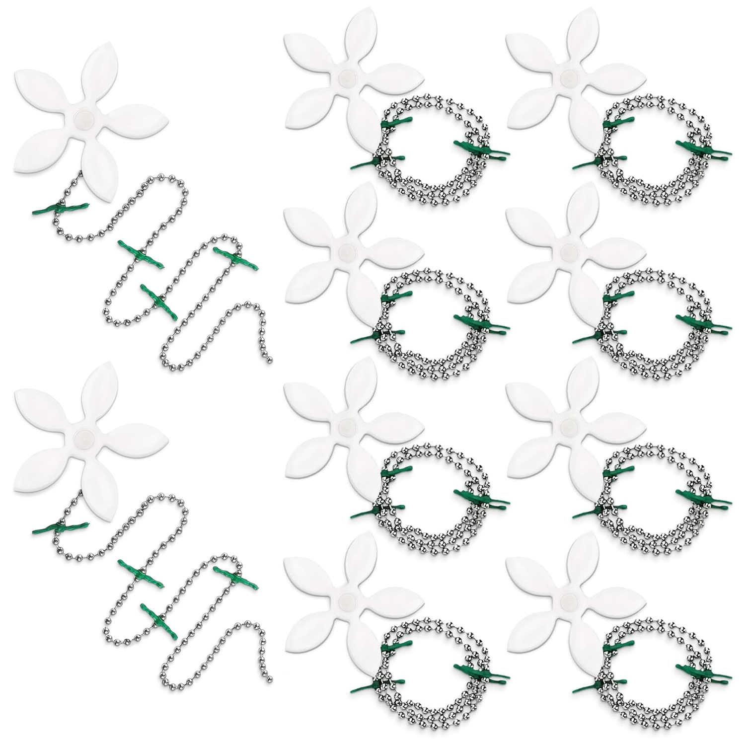 1/5/10 Stück Blumenform Duschablauf Waschbecken Entferner Haarfilter Kette Haken Fänger Sieb Haarschlinge für Badezimmer Küche Badewanne: Grün