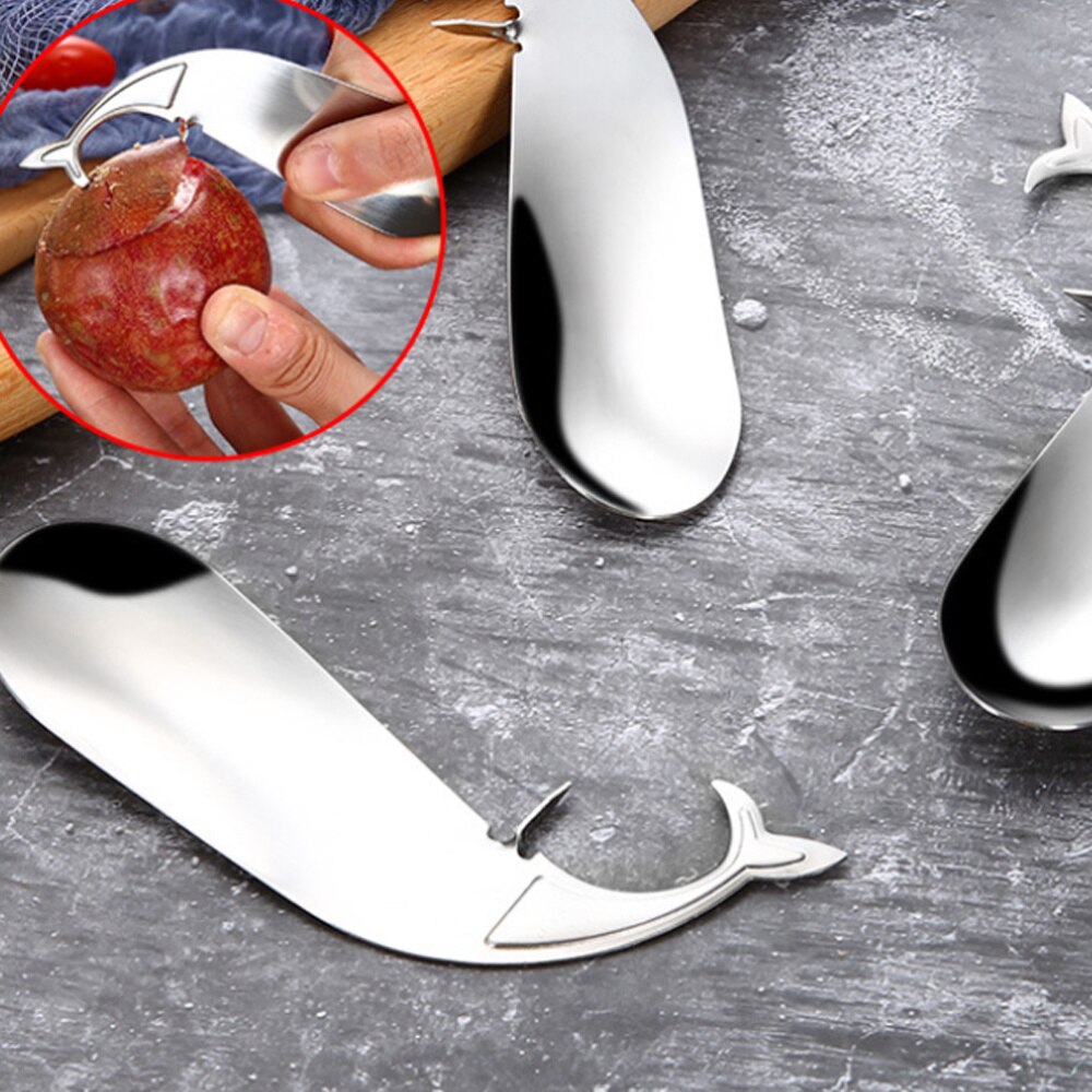 Dolfijn Vorm Passie Fruit Lepel Opener Rvs Fruit Cutter Extractor Keuken Gadget