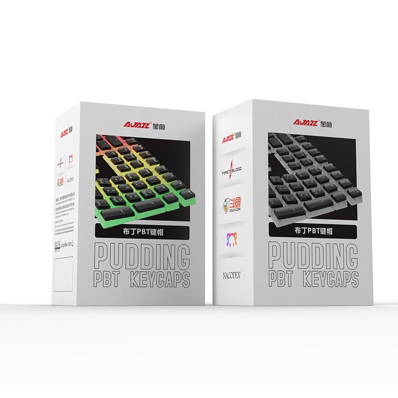 RGB Double Leather Milk Pudding Keycap With Keycap Translucent Pbt Frosted Personality Mechanical Keyboard Keycap