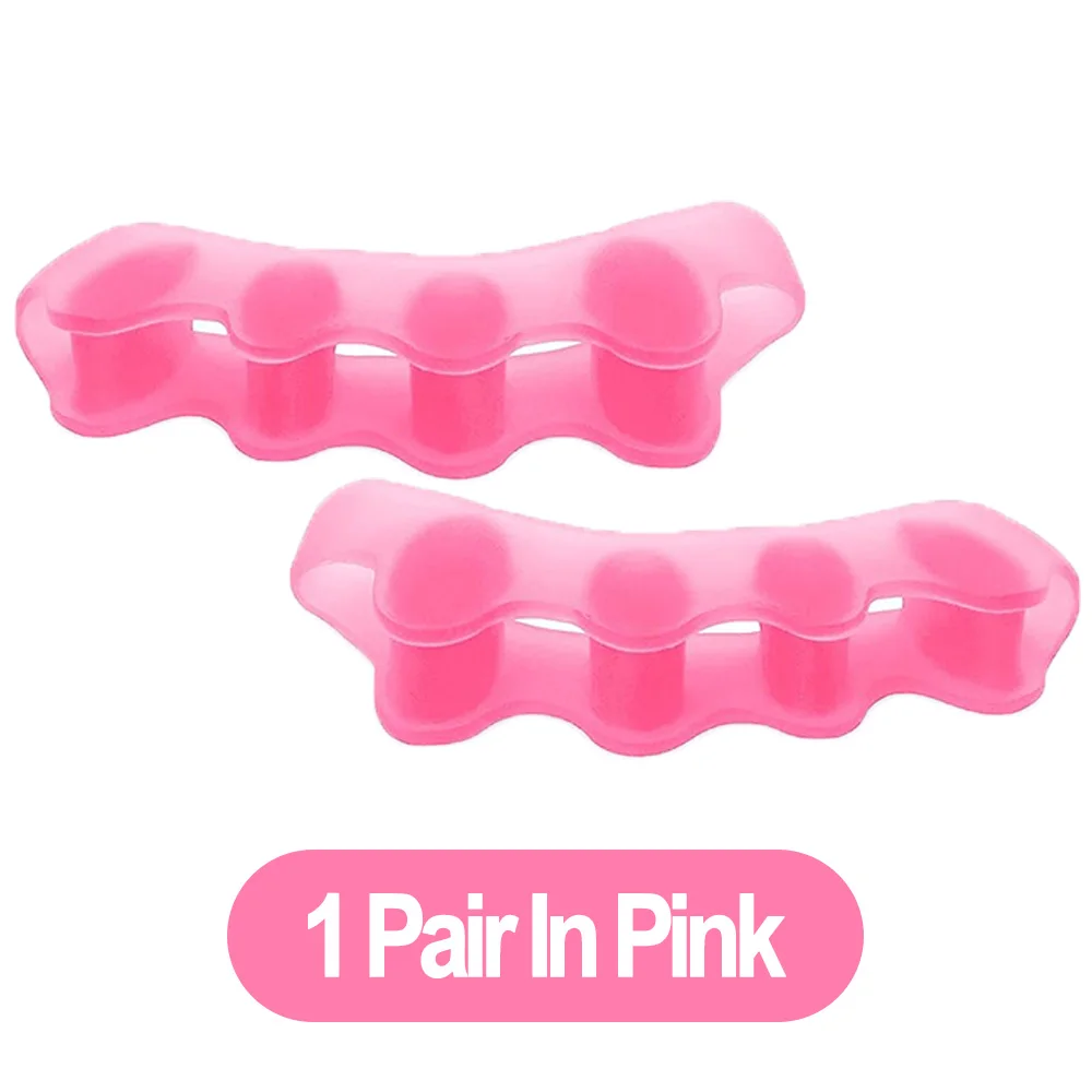 1 paar siliconen teenscheider Bunion Corrector Hamerteen Corrector Zacht siliconenmateriaal voor teenscheiding Voetverzorgingshulpmiddel: Paars