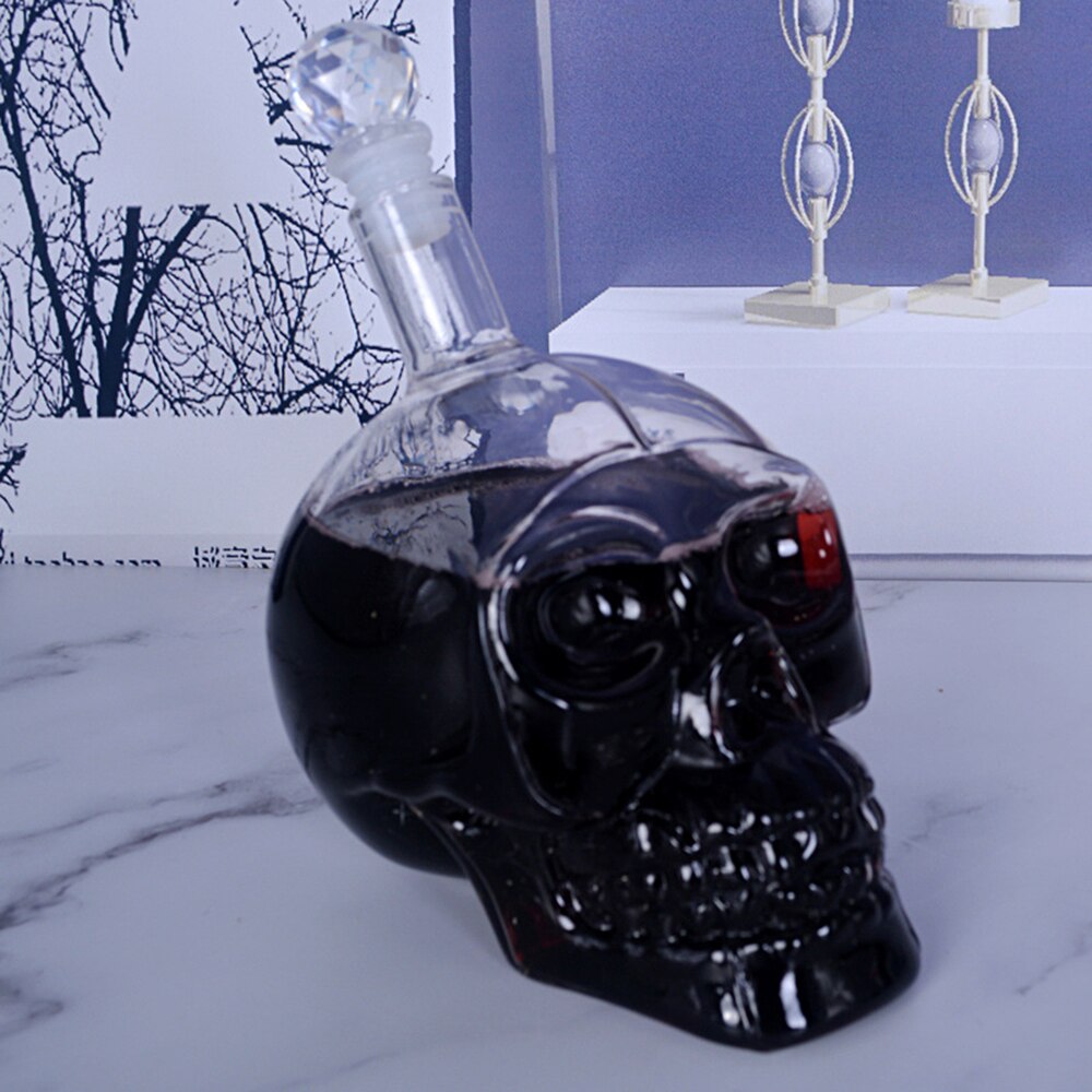 Botella creativa con cabeza de Calavera de Cristal, Whisky, Vodka, botella decantadora, Whisky, vidrio, cerveza, vaso para licor, agua, BARRA DE VIDRIO el hogar: 1000ml