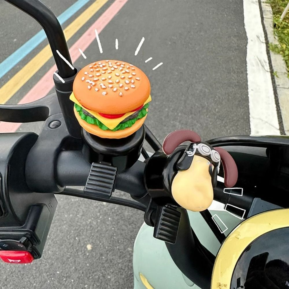 Fahrradzubehör Hamburg Karikatur Fahrradklingel Pommes Frites Sandwich Fahrradhupe Karikatur Laute Fahrrad Rollerklingel Fahrradlenker