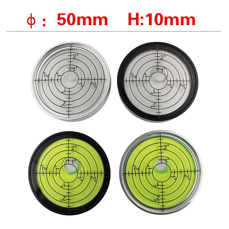 Hprecy nível magnético de bolha de metal, mini nível de bolha de diâmetro 50mm cor verde/claro