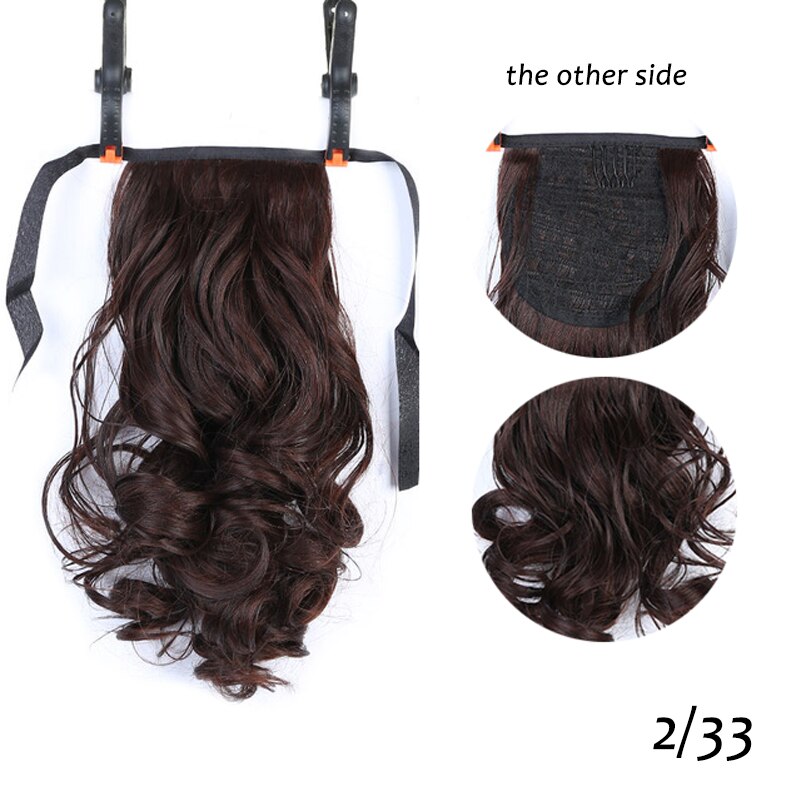 10 "Short curls Clip In Hair Tail False Hair Ponytail Hairpiece With Hairpins Synthetic Hair PonyTail Hair Extensions Curly: 1B/30HL
