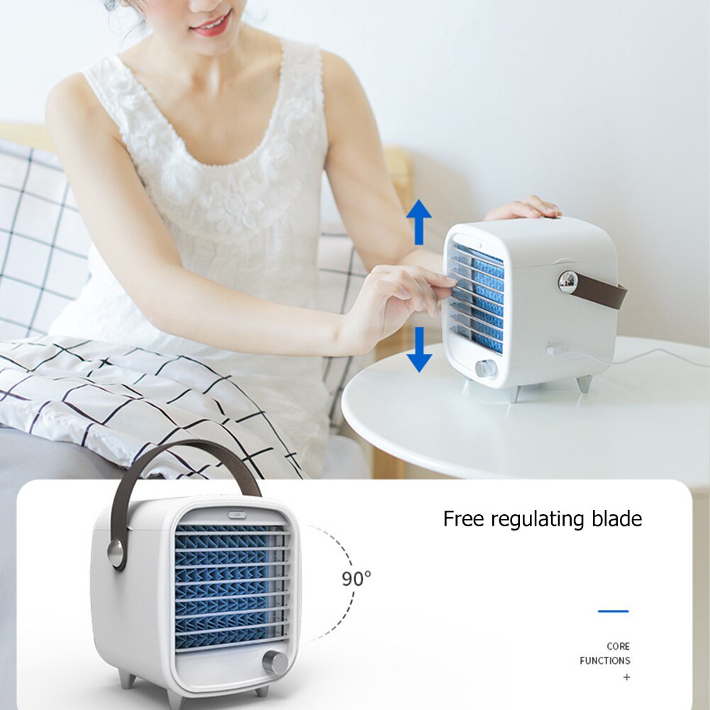 Draagbare Mini Airco Ventilator Traploze Usb Air Cooler Quick Cooling Led Luchtbevochtiger Luchtreiniger Home Office Desktop Cooler