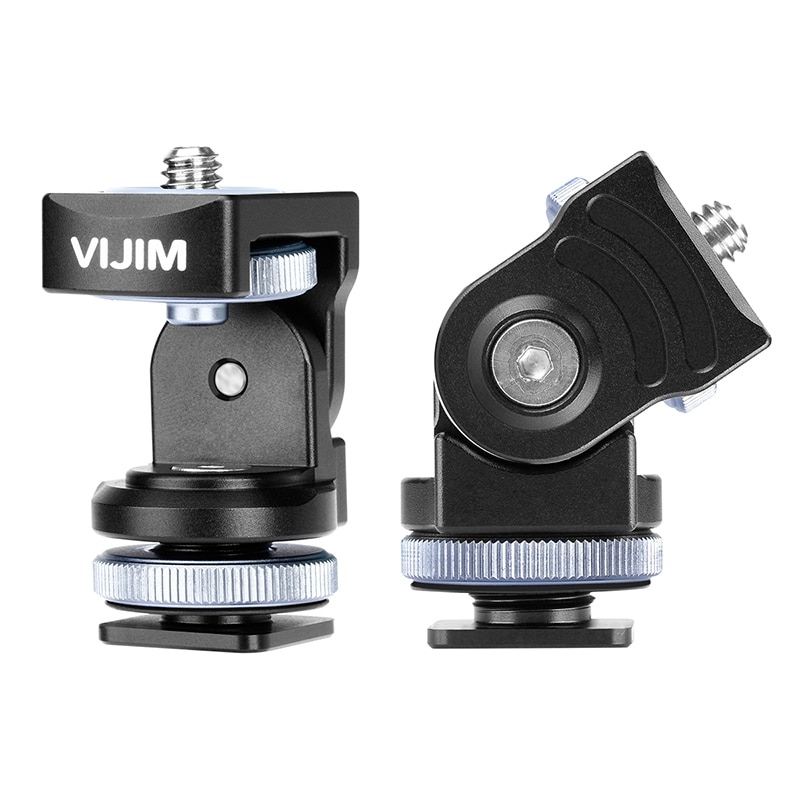 VIJIM VK-2 360 Paranomic Camera Head Strong Ballhead with Cold Shoe Mount Bracket Holder for LED Video light on camera