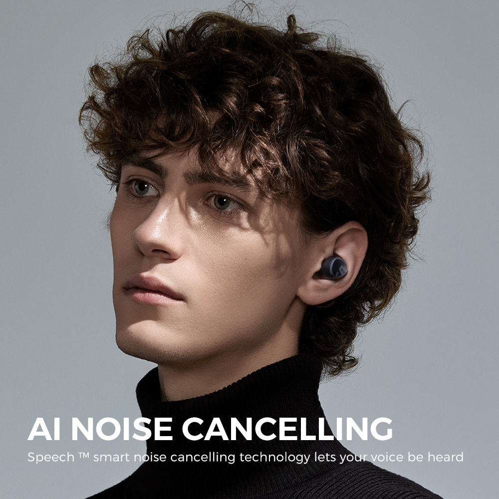 SoundPEATS Mini Wireless Earbuds Bluetooth 5.2 Headphones in-Ear Stereo Earphones with Speech AI Noise Cancellation for Calls