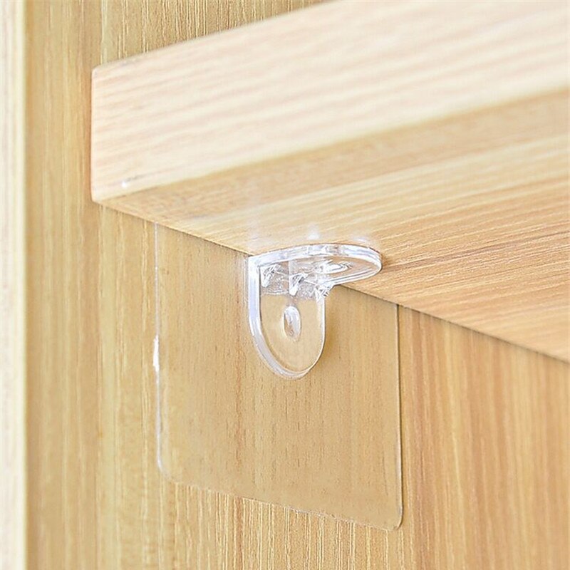 10PC Transparent Punch-free Layered Partition Bracket Triangle Bracket Support Shelf Right Angle SupportPaste ScrewHook