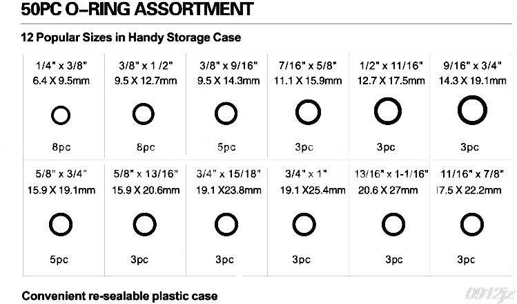 50x gumowy o-pierścień uszczelki różne rozmiary zestaw robić kanalizacji z kranu uszczelnienie zlew nici nowy nowy upuszczać statek qiang