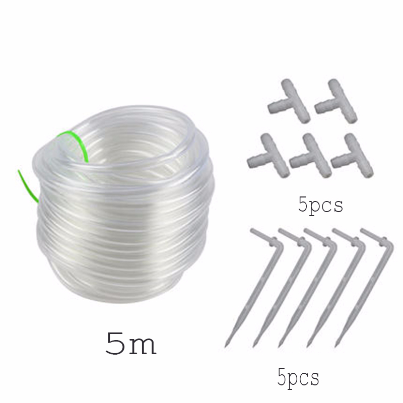 Automatic Watering Device Water pump Quick Connector Tee Cross Connector Water Hose Drip Arrow Irrigation System Accessories: 5m 5pcs and 5pcs