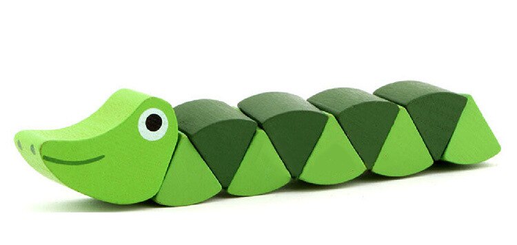 Houten speelgoed flexibele kleur  mg117 educatief dierenpop speelgoed kleur speelgoed worm 0.04