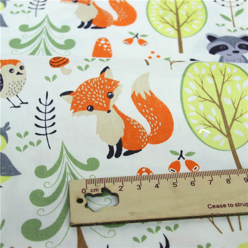 Vos hert bedrukt 100%  katoenen stof voor het maken van jurken kussens deken naaien baby kinderbedlaken textiel