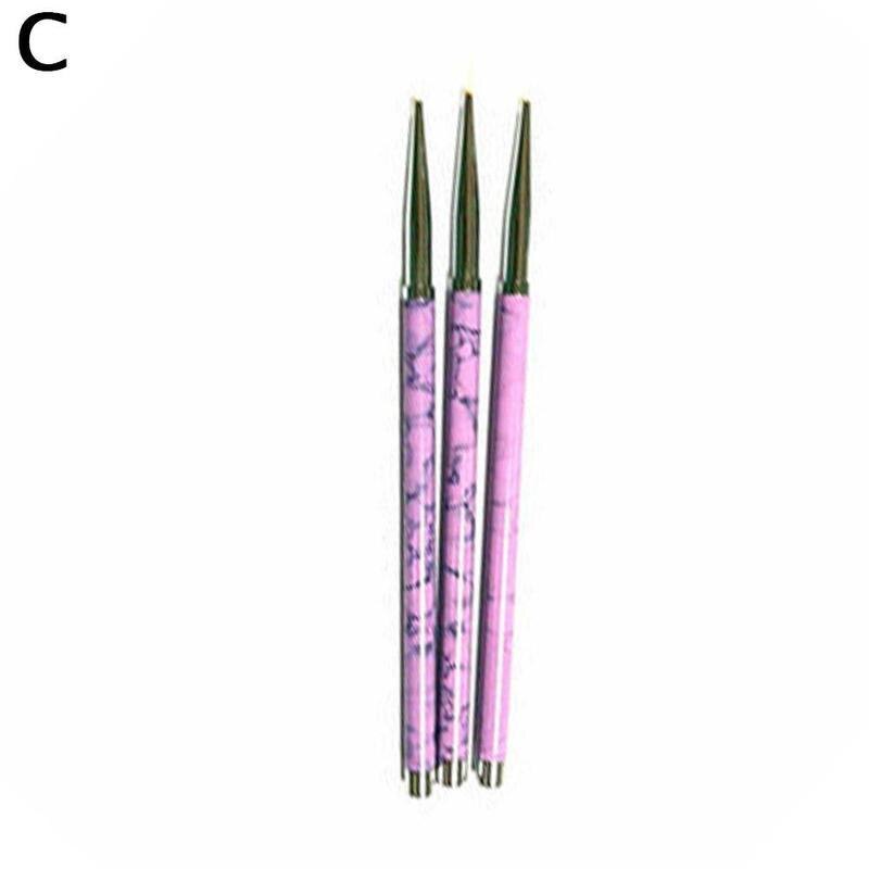 3pcs/set Sequins Nail Drawing Pen Nail Art Acrylic French Painting Brush Flower Stripes Lines Diy Manicure Tool Paint Pen: Deep Blue